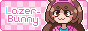Lazer Bunny button